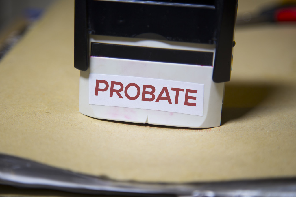 Probate stamp on top of documents