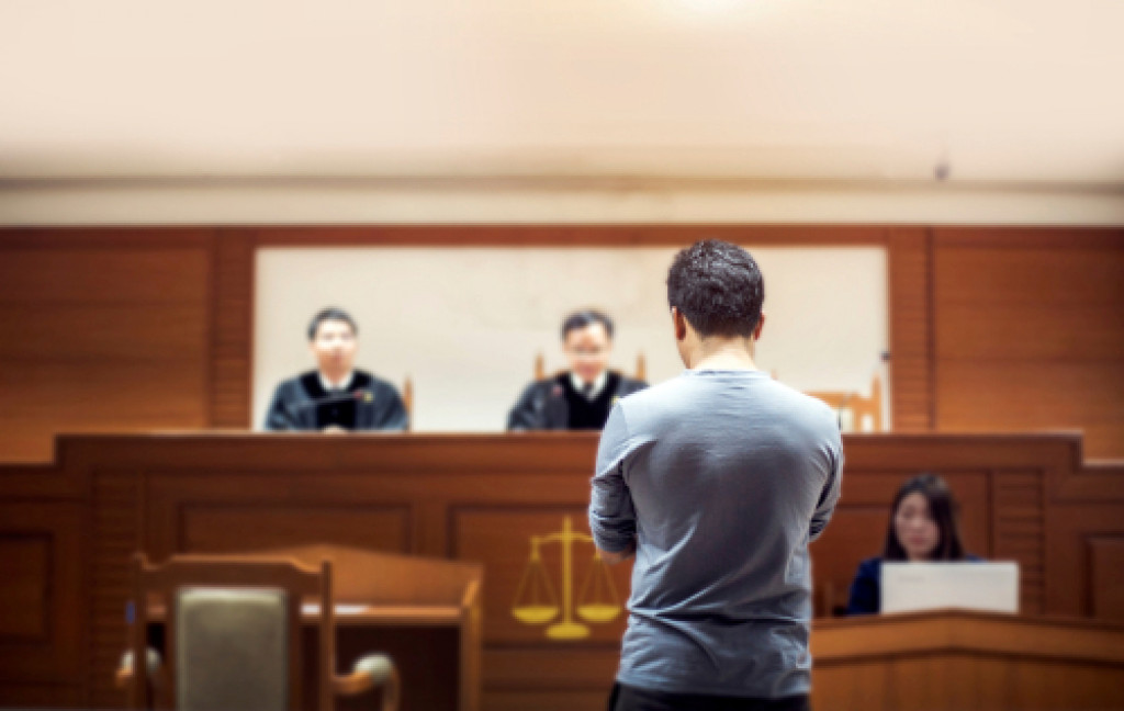 people in a trial or court room
